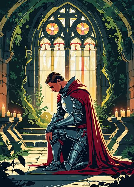 Ritter in stiller Andacht von Pixelbull Design