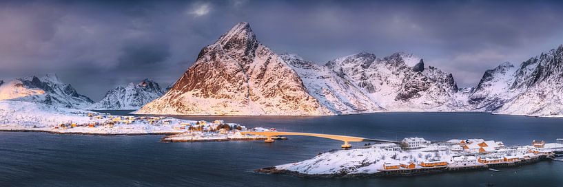 Norvège Paysage avec fjord au lever du soleil par Voss photographie