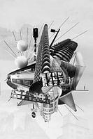 Collage Eindhoven en noir et blanc