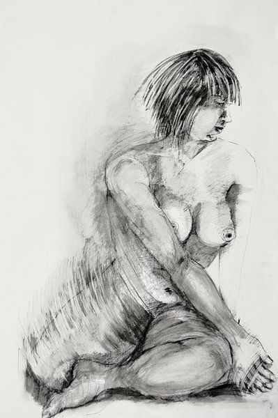 Aktmodell Zeichnung, Aktmodell Zeichnung, Dessin de Modèle Nu, Aktmodell Zeichnung von Sylvia Dekker