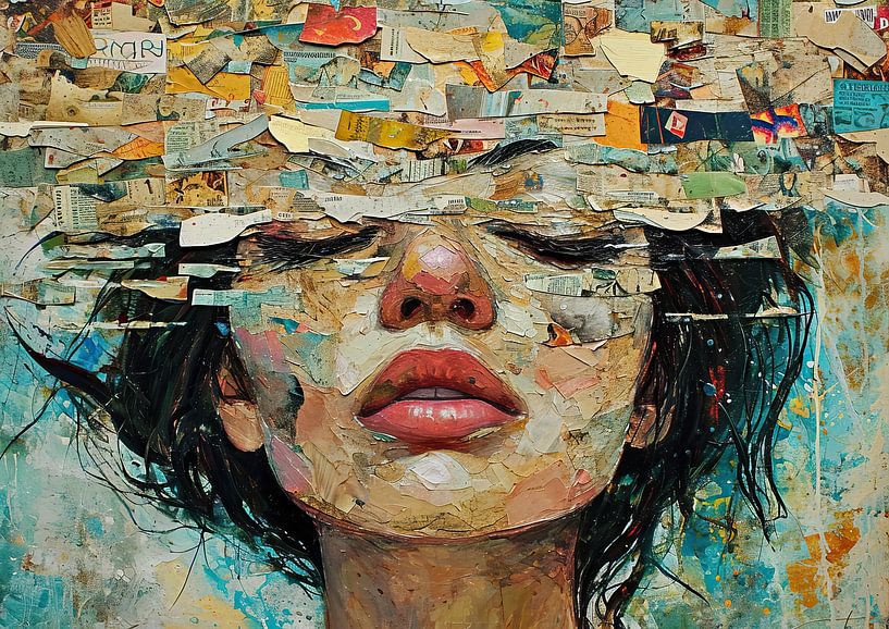 Modernes Porträt | Buntes Gesicht von Kunst Laune