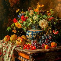 Nature morte aux fruits et aux fleurs
