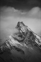 Schweiz Berge Alpen - Schwarz und weiß