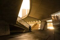 Am frühen Morgen unter der Erasmus-Brücke