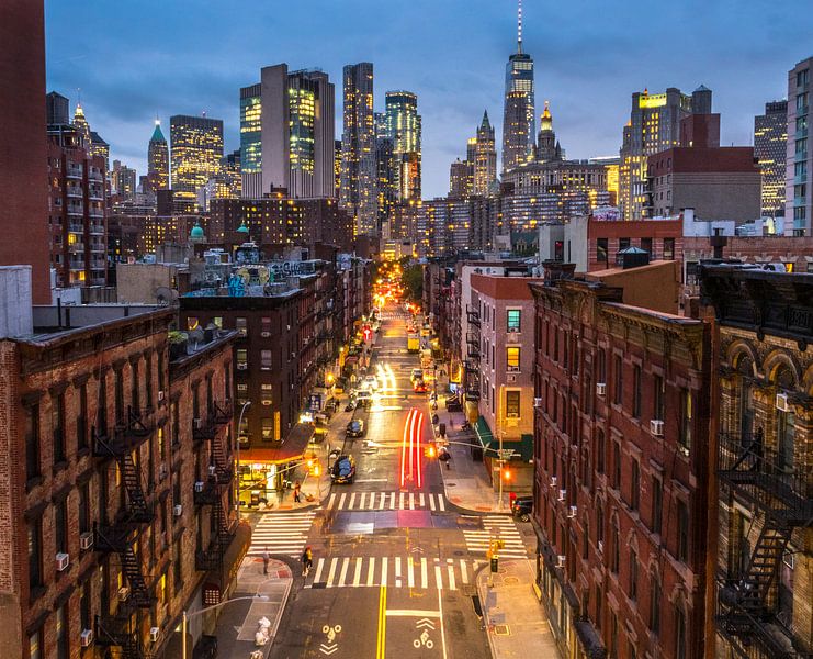 Lower Manhattan cityscape - Chinatown, NYC, USA by Ruurd Dankloff