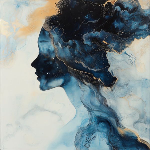 Himmlische Frau im Dunst der kosmischen Ströme von Color Square