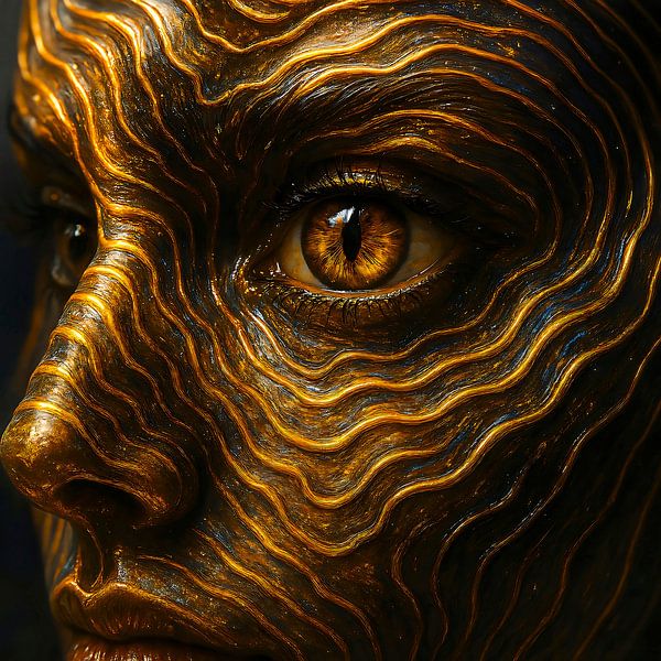 Regard d'ambre : Métamorphose animale métallique par A.D. Digital ART