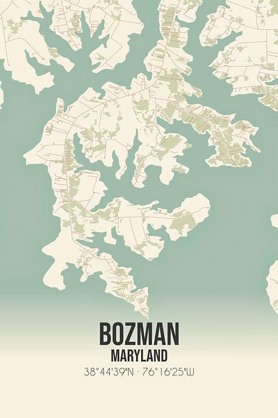 Vintage map of Bozman (Maryland), USA. by Prints of Place