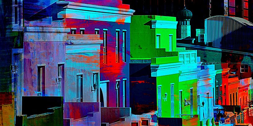 colourful houses in Bo Kaap South Africa mixed media by Werner Lehmann