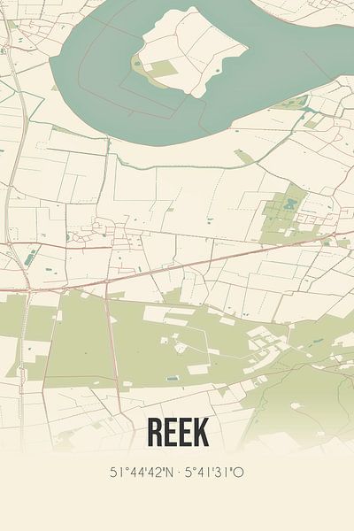 Vieille carte de Reek (Brabant du Nord) par Affiches de lieux