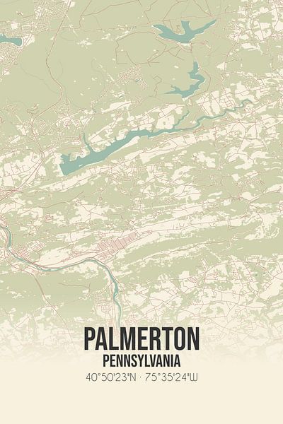 Alte Karte von Palmerton (Pennsylvania), USA. von Ortsdrucke