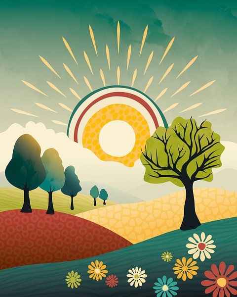 Bäume bei Sonnenaufgang 3 von Tanja Udelhofen