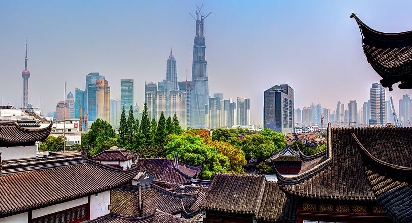 Panoramic view of the Shanghai down town by Yevgen Belich