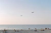 Scène de plage typique à La Haye - analogique