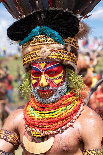 Un homme d'une tribu locale en Papouasie-Nouvelle-Guinée par Milene van Arendonk