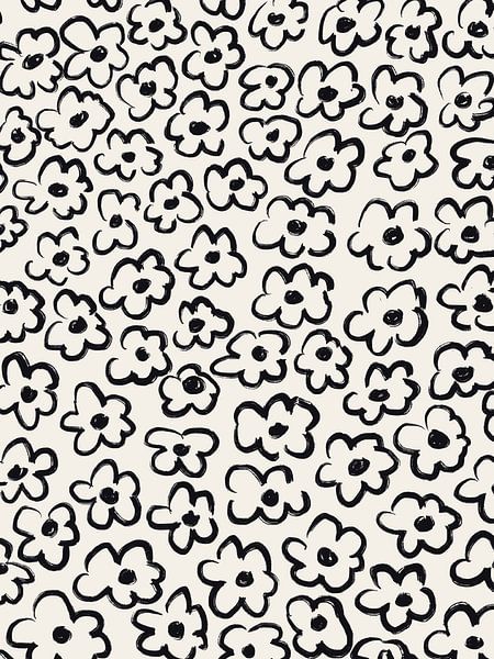 Croquis d'un motif de fleur noire par Bohomadic Studio