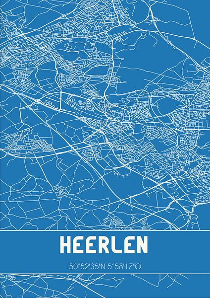 Plan d'ensemble | Carte | Heerlen (Limbourg) par Affiches de lieux