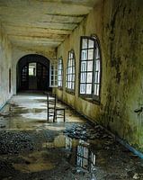 hallway in an abandoned monastery