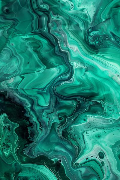 Fließende Formen in Smaragd und Blau von artefacti