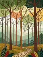 Die flüsternden Wälder: Ein ruhiger Herbstpfad durch den strukturierten Wald