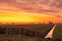 Die Weteringmühle vor und nach Sonnenaufgang
