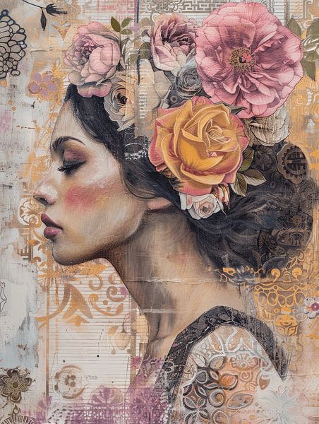 Porträt in Rosa, Vintage-Stil von Studio Allee