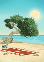 Dividivi-Baum am arubanischen Strand