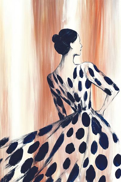 Woman in blue dress by Franka Poulain