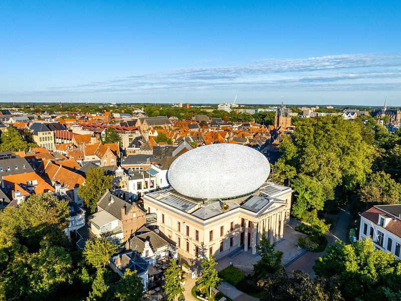 Zwolle city aerial view during a summer sunset by Sjoerd van der Wal Photography