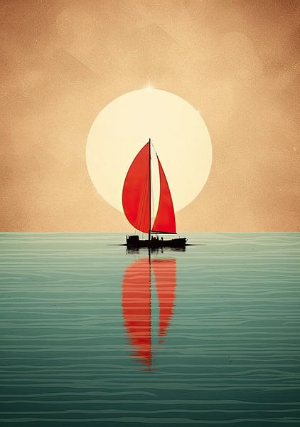 Sailboat Sailing Ship Boat Maritime Sea Poster Art Print by Niklas Maximilian