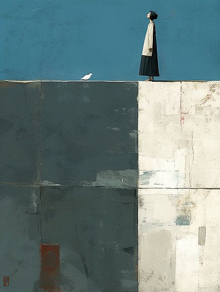 Women's Painting | Solitary Figure, Serene Sky by ARTEO Paintings