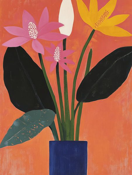 Stilleben mit Blumen in warmen Farben von Studio Allee