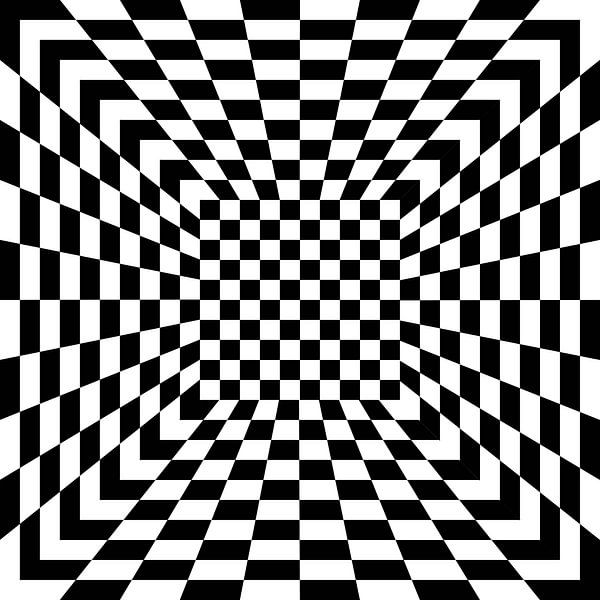 3D-Illusion mit schwarzen und weißen Kacheln von Annavee