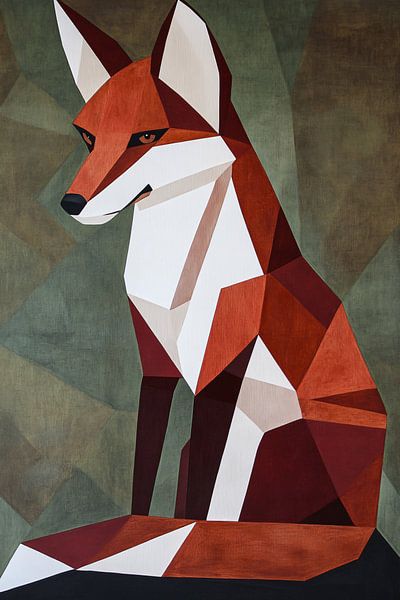 Modern geometrisch schilderij vos van Imperial Art House