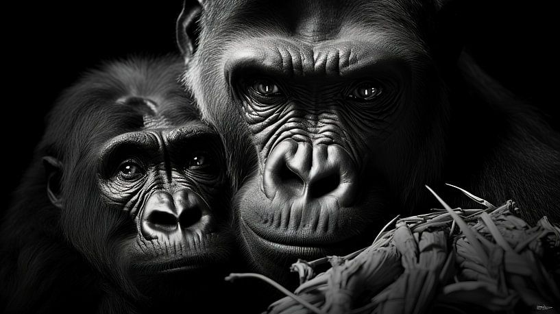 Wildtiere in Schwarz und Weiß von Gelissen Artworks