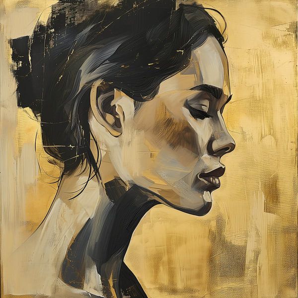 Porträtierte Frau: Schatten und Gold von Color Square