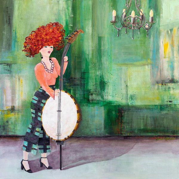 Banjo bass &amp; little bird by Carmen de Bruijn