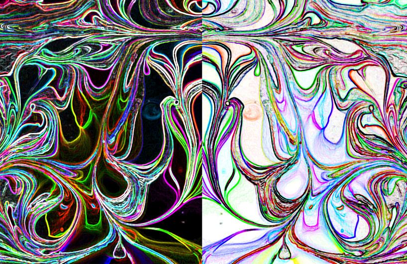 Zwart Wit Neon Bloem Marmer 1 von Sophie van Holland