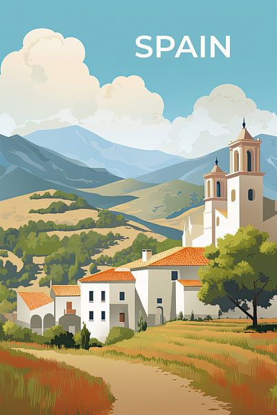 Vintage Reiseplakat Spanien von True Nature Art