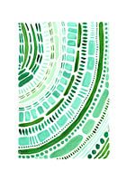 Abstract schilderij - aquarel - groene vormen