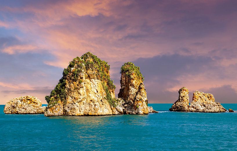Ciel du soir sur le golfe de Castellammare, Scopello, Sicile, Italie par Mieneke Andeweg-van Rijn