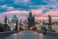 Zonsopkomst Karelsbrug in Praag