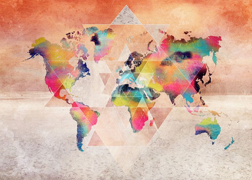 Carte du monde 35 #map #worldmap par JBJart Justyna Jaszke