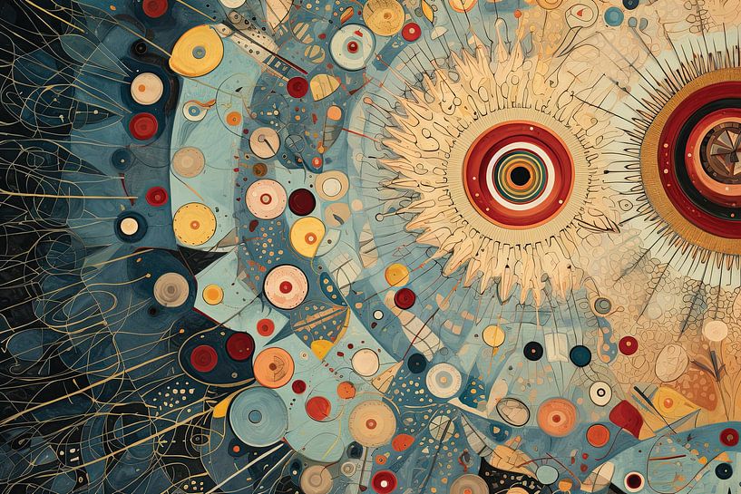 Wohnbereich von Abstraktes Gemälde