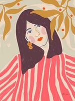 Buntes Porträt mit Blättern