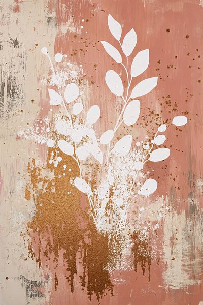 Abstracte bladeren en gouden spetters van Imperial Art House