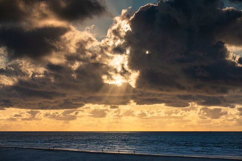 Sunset at sea by Evert Jan Kip