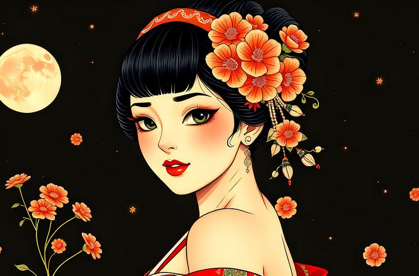 Geisha dans l'eau par Egon Zitter