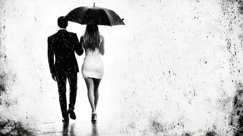 Couple sous parapluie par Frank Heinz