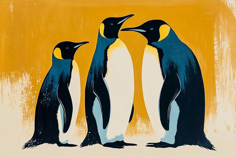 Three penguins in pop-art style by Imperial Art House